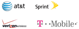 The logos of AT&T, Sprint, Verizon and T-Mobile